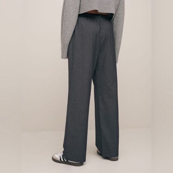 Reformation Olina Gray Pants Straight Leg Size S - Picture 4 of 9